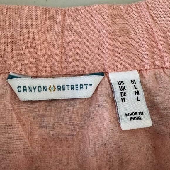 Denim & Co Canyon Retreat Oasis Midi Skirt Medium Linen Embroidered - Picture 6 of 10